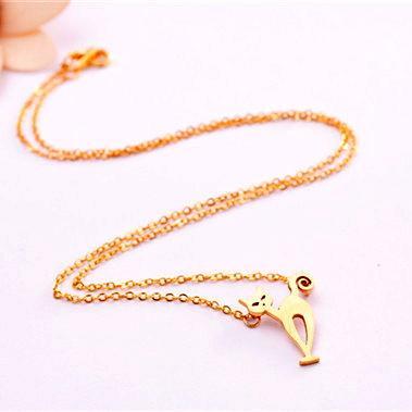 Cute Cat Stainless Steel Necklace