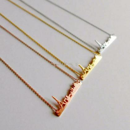 Paris Charm Stainless Steel Necklace