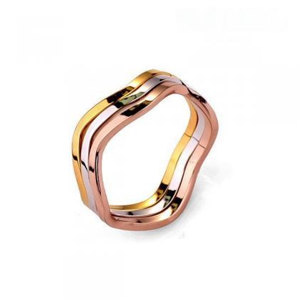 3 Rings Platinum, Rose Gold And Gold Plated
