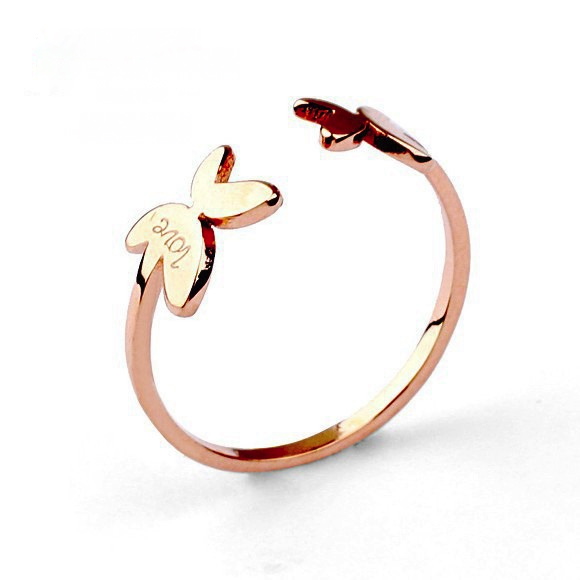 Butterfly Ring Rose Gold Or Platinum Plated